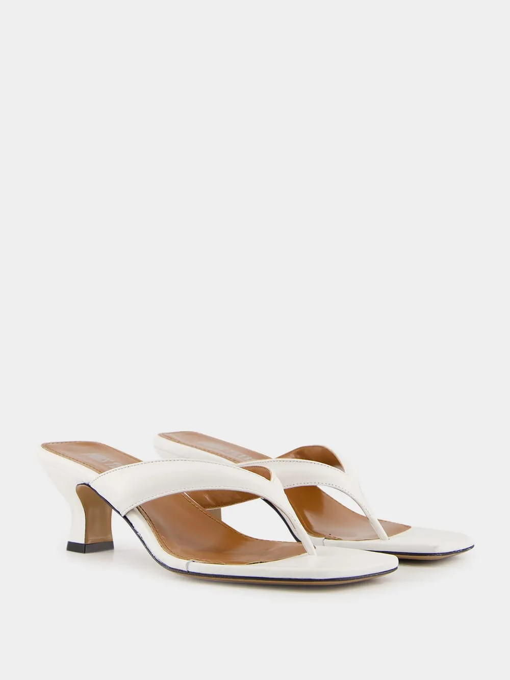 White Portofino Leather Mules