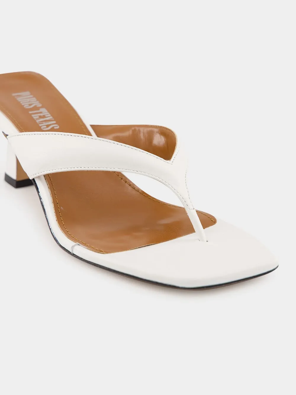 White Portofino Leather Mules
