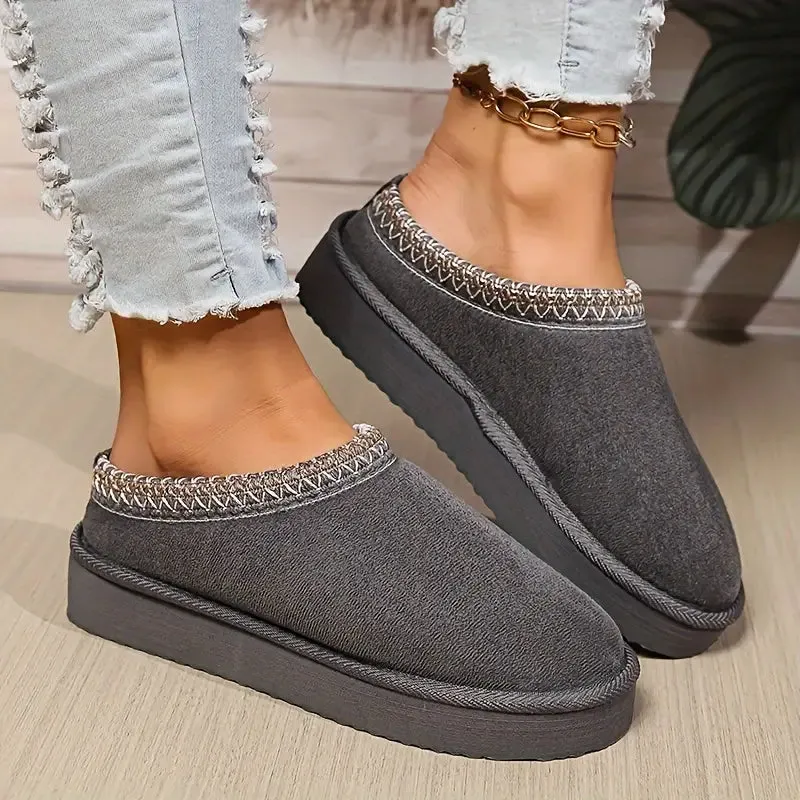 Winter Boho Platform Slippers