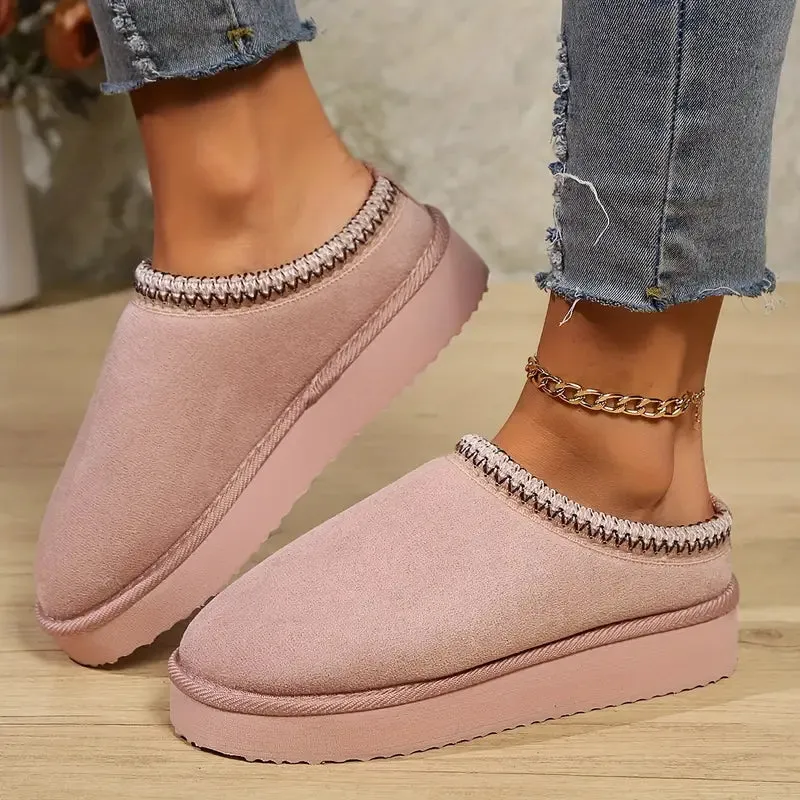 Winter Boho Platform Slippers