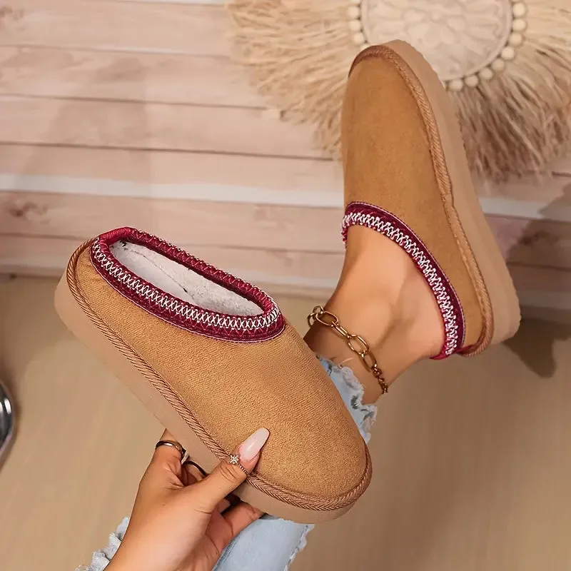 Winter Boho Platform Slippers