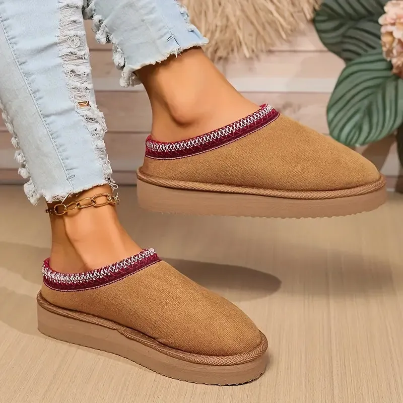Winter Boho Platform Slippers