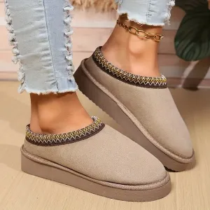 Winter Boho Platform Slippers