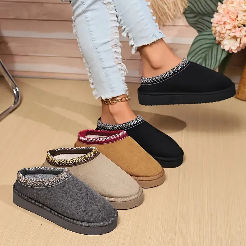 Winter Boho Platform Slippers