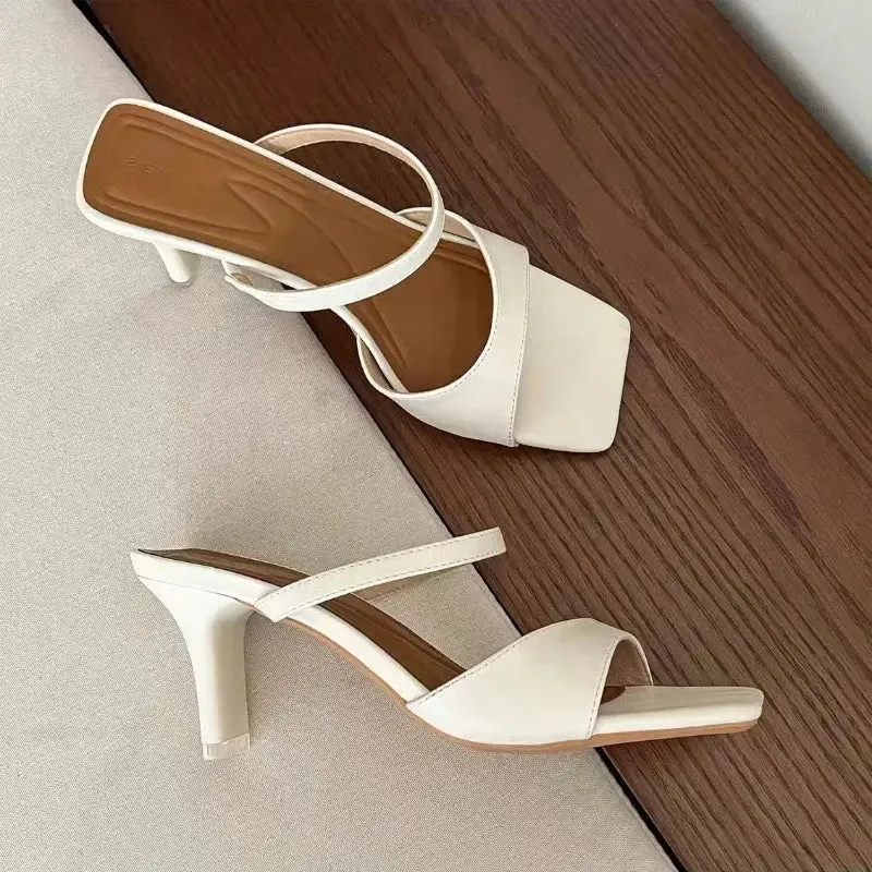 Woman High Heel Party Mules New Style Women's High Heel Slippers Fashion Sandals Women's Slippers