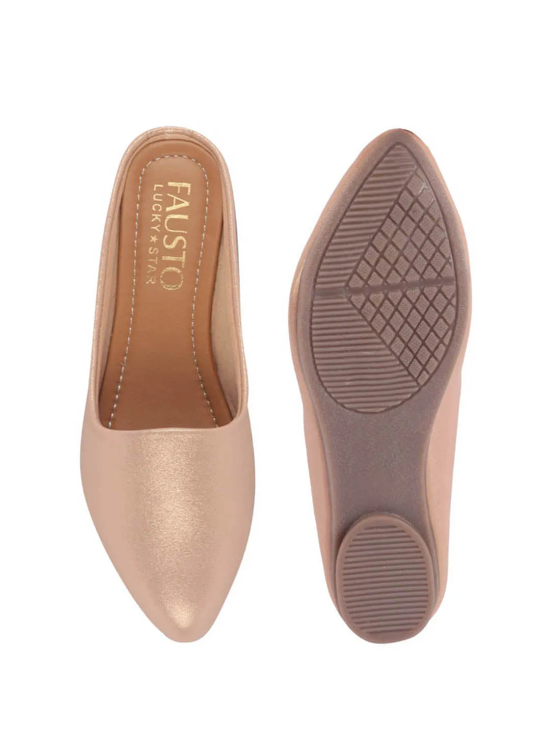 Women Back Open Ethnic Slip On Mules Party Wear Glittery Shiny SlippersLightweight Loafer Flats Memory Cushioned Insole