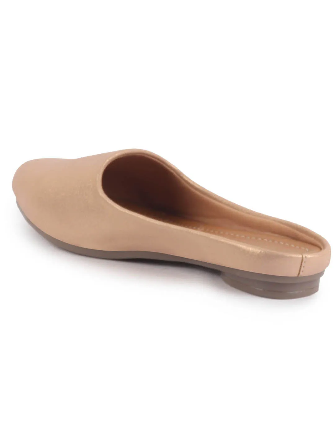 Women Back Open Ethnic Slip On Mules Party Wear Glittery Shiny SlippersLightweight Loafer Flats Memory Cushioned Insole