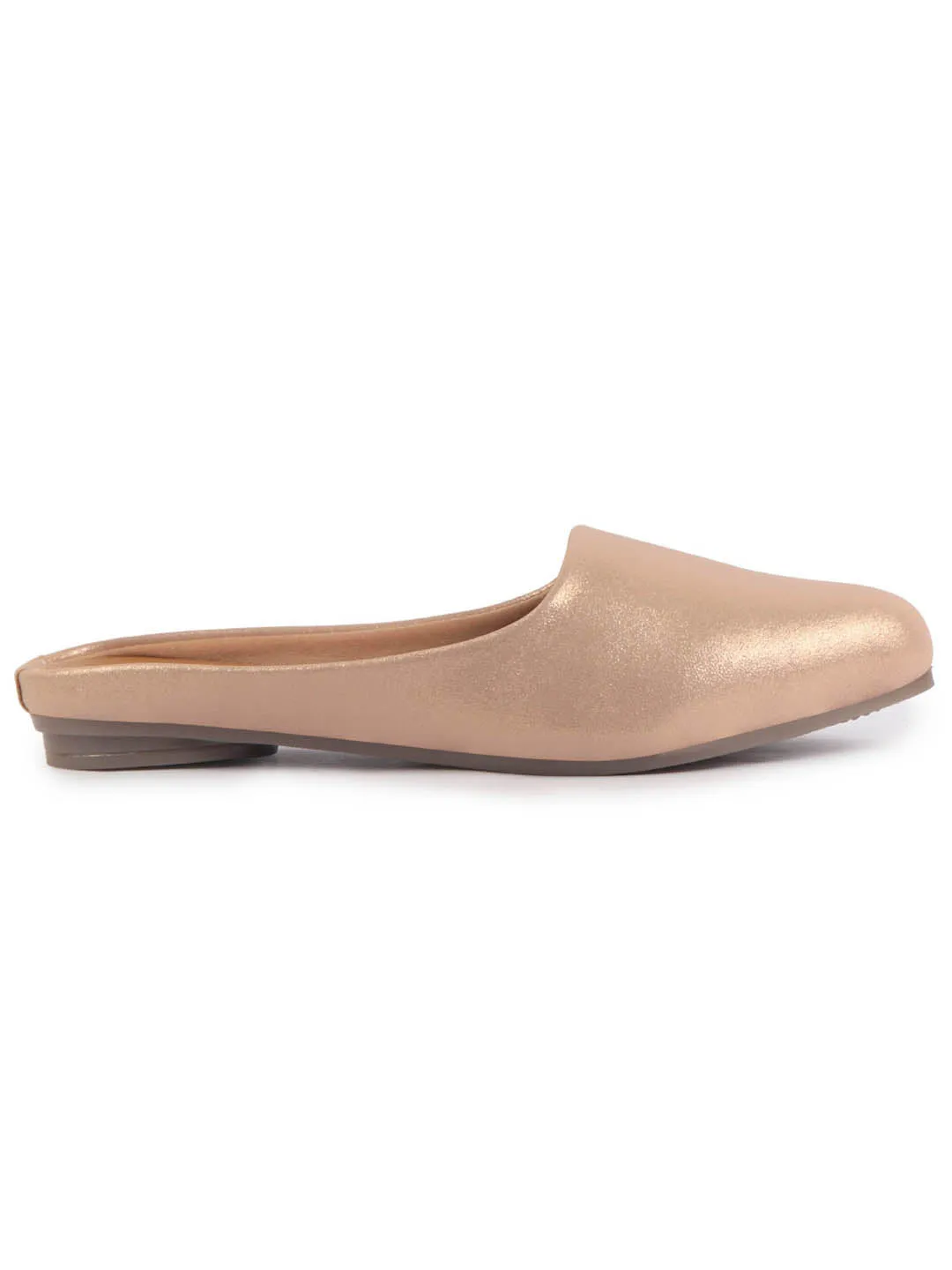 Women Back Open Ethnic Slip On Mules Party Wear Glittery Shiny SlippersLightweight Loafer Flats Memory Cushioned Insole