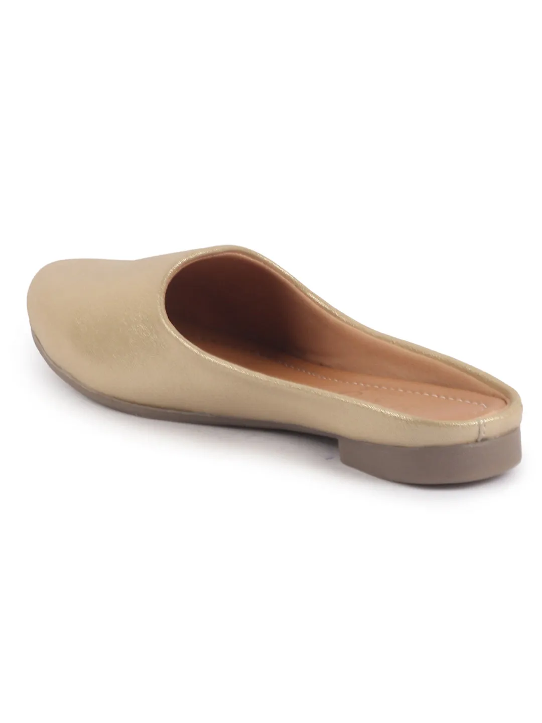 Women Back Open Ethnic Slip On Mules Party Wear Glittery Shiny SlippersLightweight Loafer Flats Memory Cushioned Insole