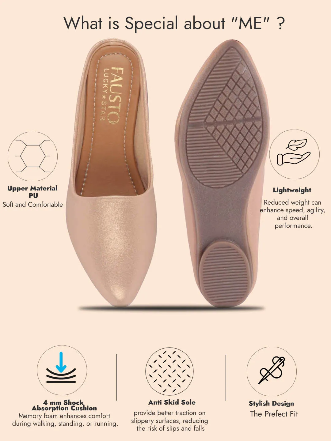 Women Back Open Ethnic Slip On Mules Party Wear Glittery Shiny SlippersLightweight Loafer Flats Memory Cushioned Insole