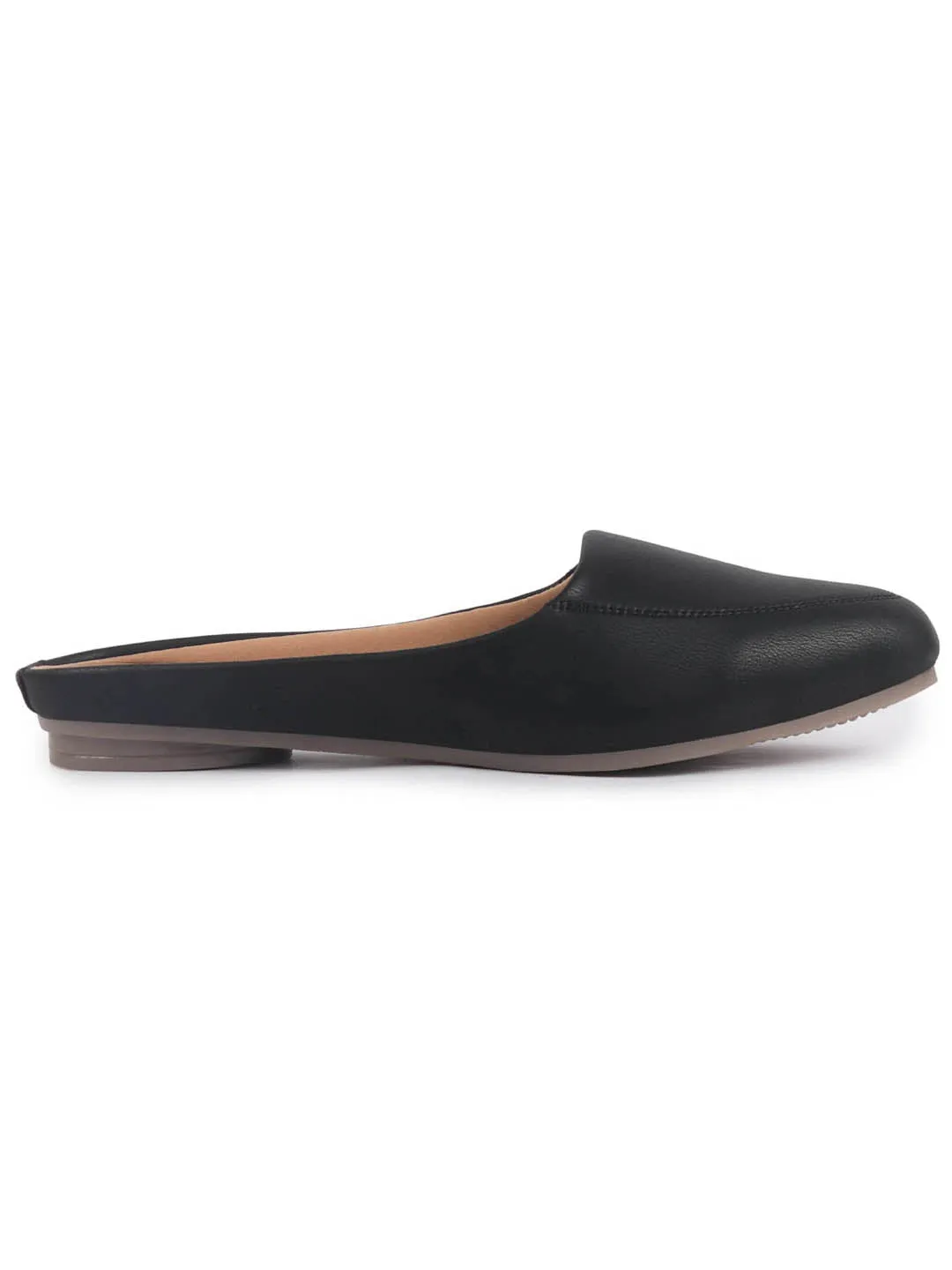 Women Back Open Slip On Mules Work And Casual Wear Loafer Flats Memory Cushioned Insole Slippers