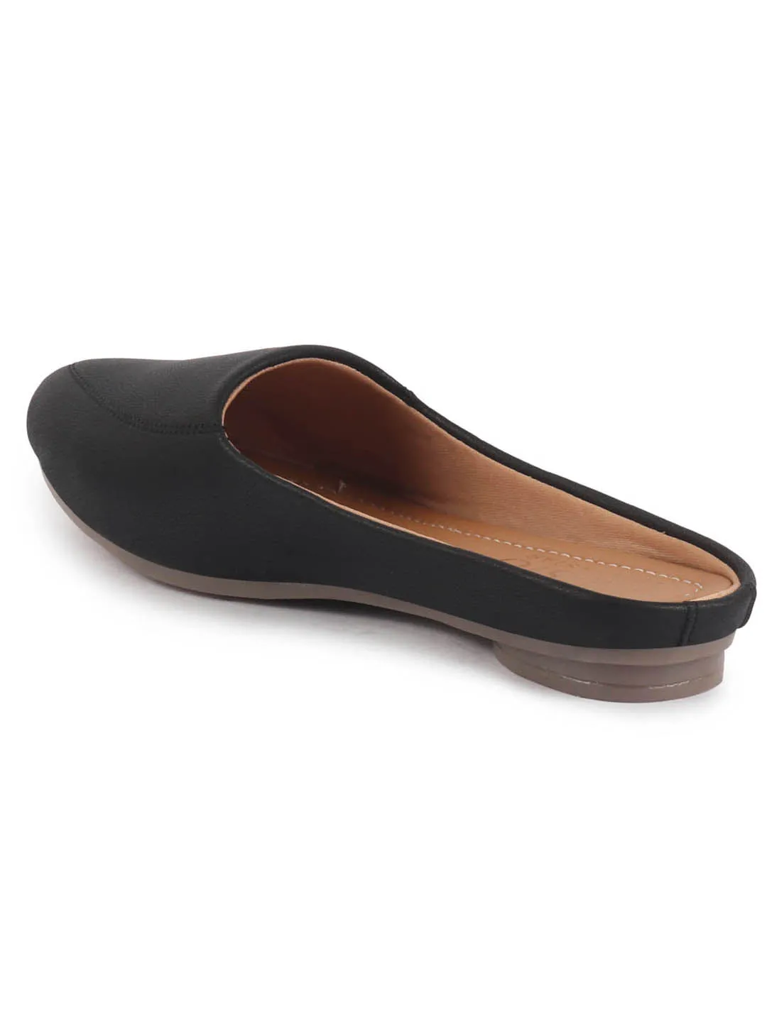 Women Back Open Slip On Mules Work And Casual Wear Loafer Flats Memory Cushioned Insole Slippers