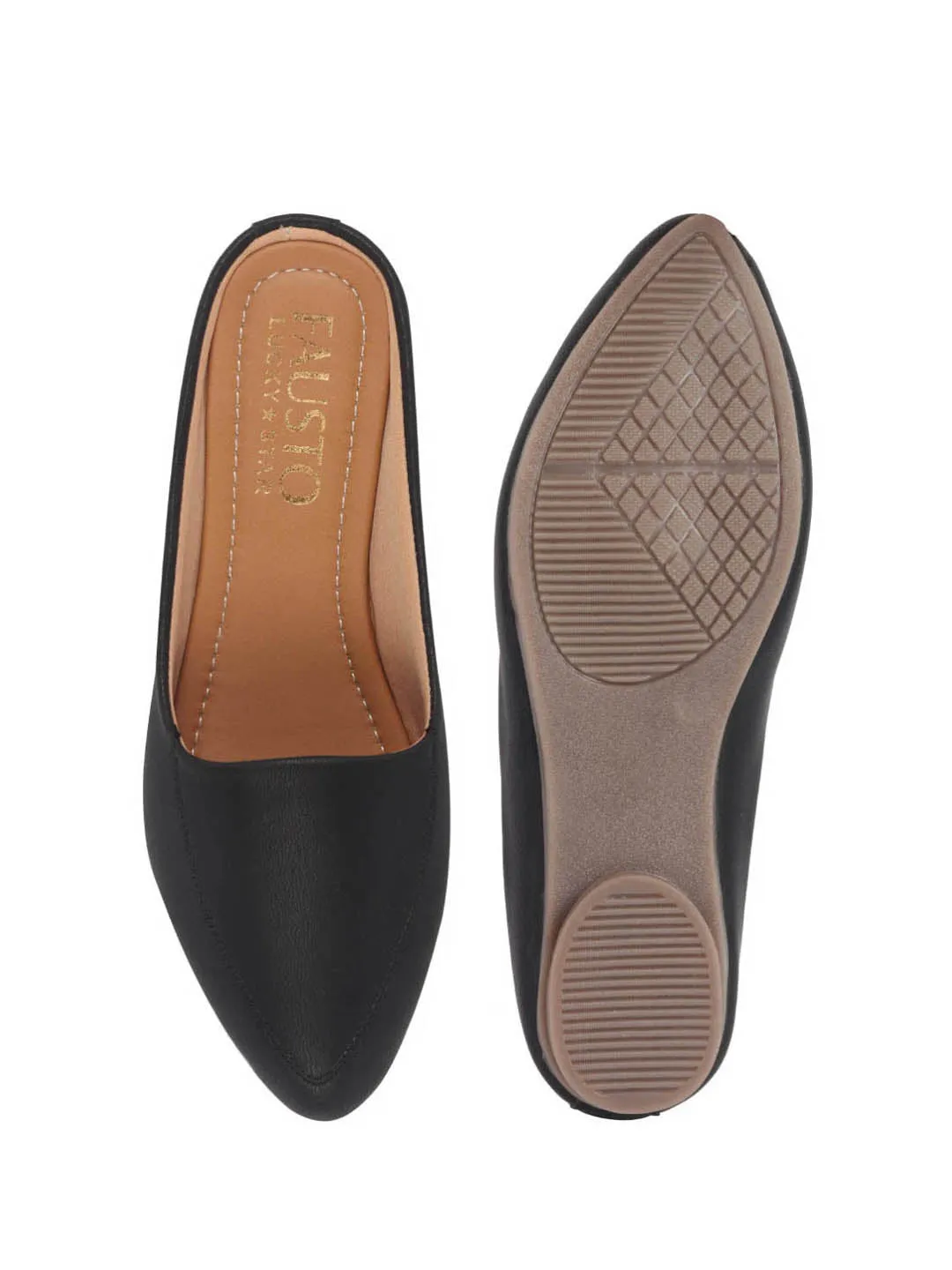 Women Back Open Slip On Mules Work And Casual Wear Loafer Flats Memory Cushioned Insole Slippers