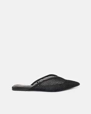 Women Black Mesh Mule