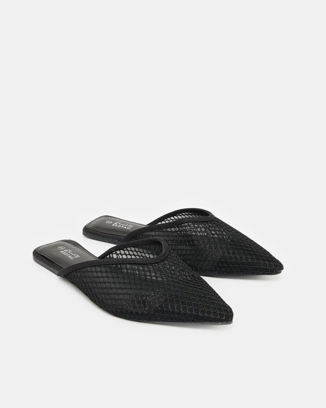 Women Black Mesh Mule
