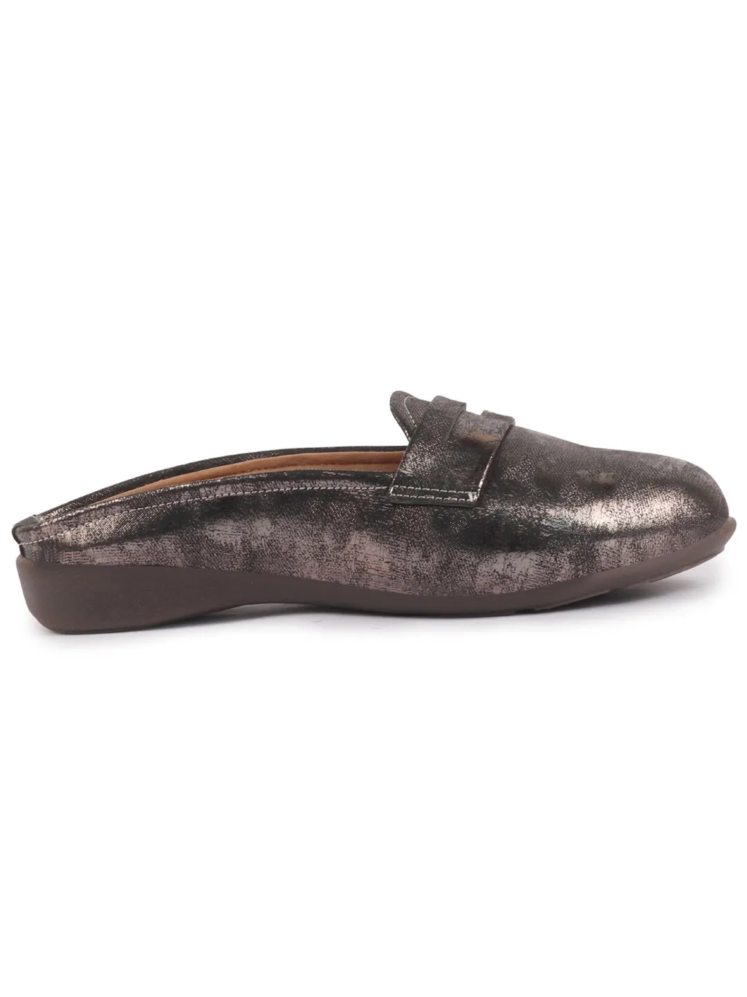Women Party Wedge Mules Gilltery Shiny Backopen Loafers Travel Friendly Slip On Shoes Ethnic Sandals