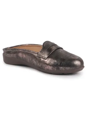 Women Party Wedge Mules Gilltery Shiny Backopen Loafers Travel Friendly Slip On Shoes Ethnic Sandals