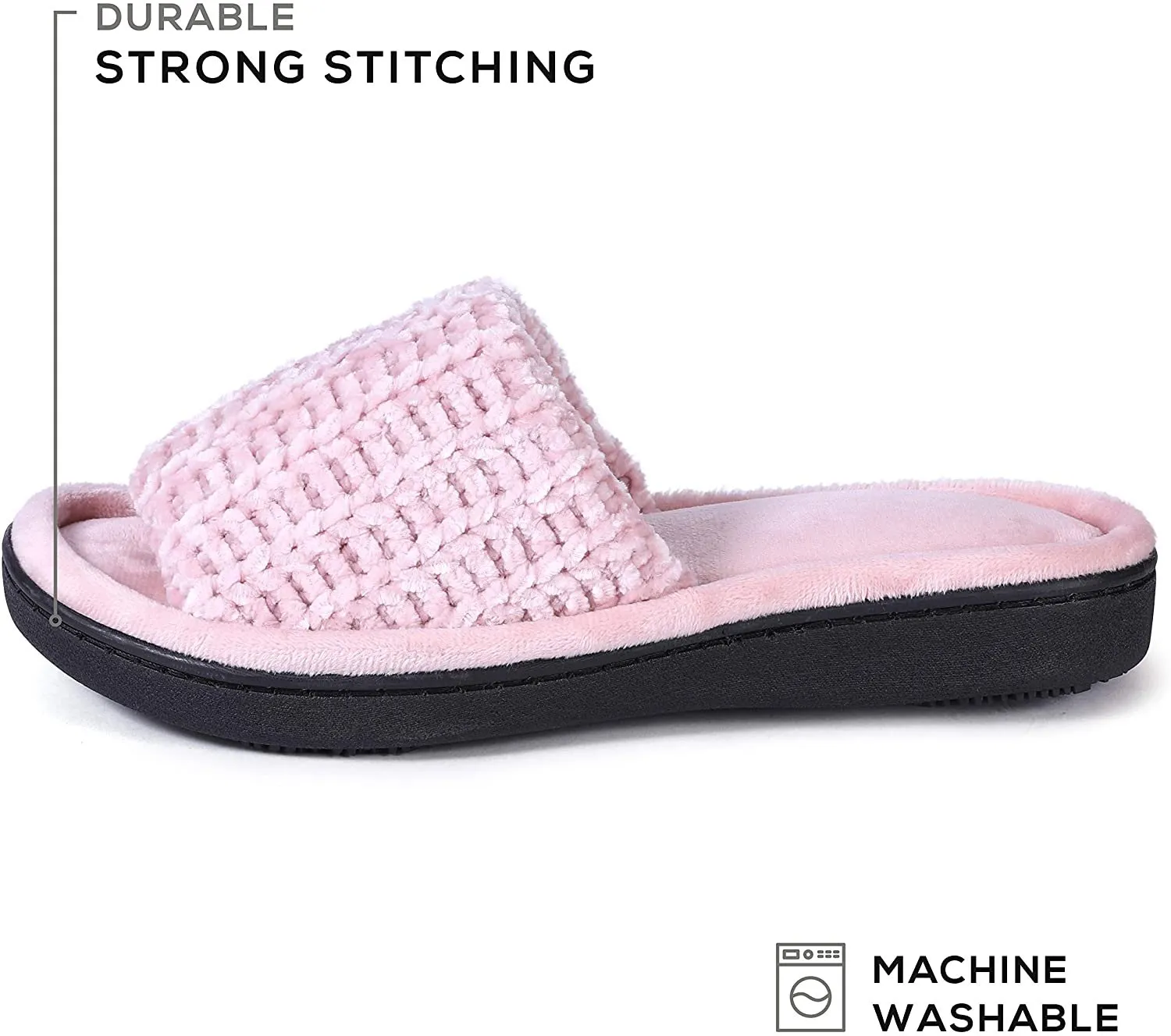 Women's Chenille Upper Open Toe Slippers