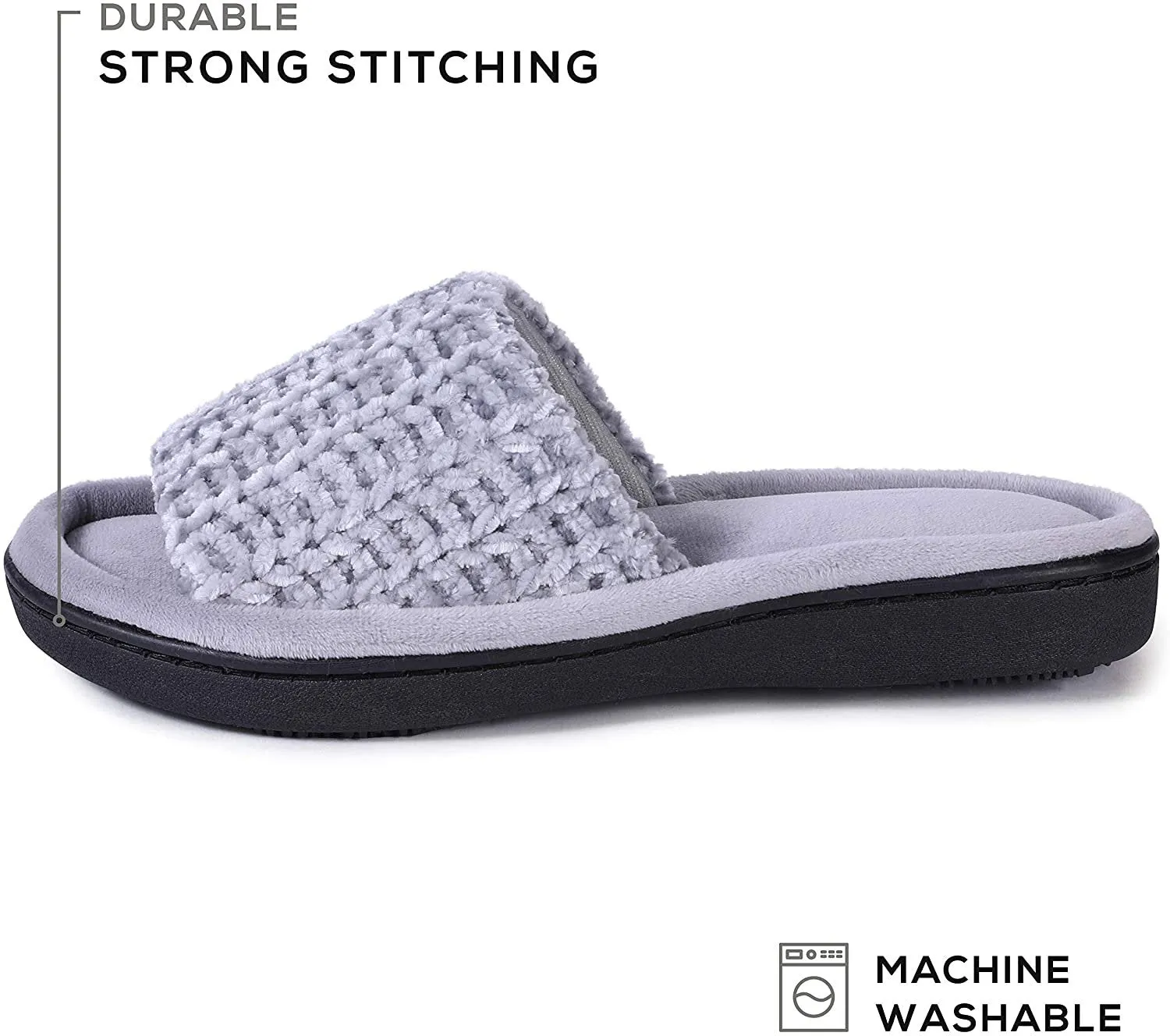 Women's Chenille Upper Open Toe Slippers