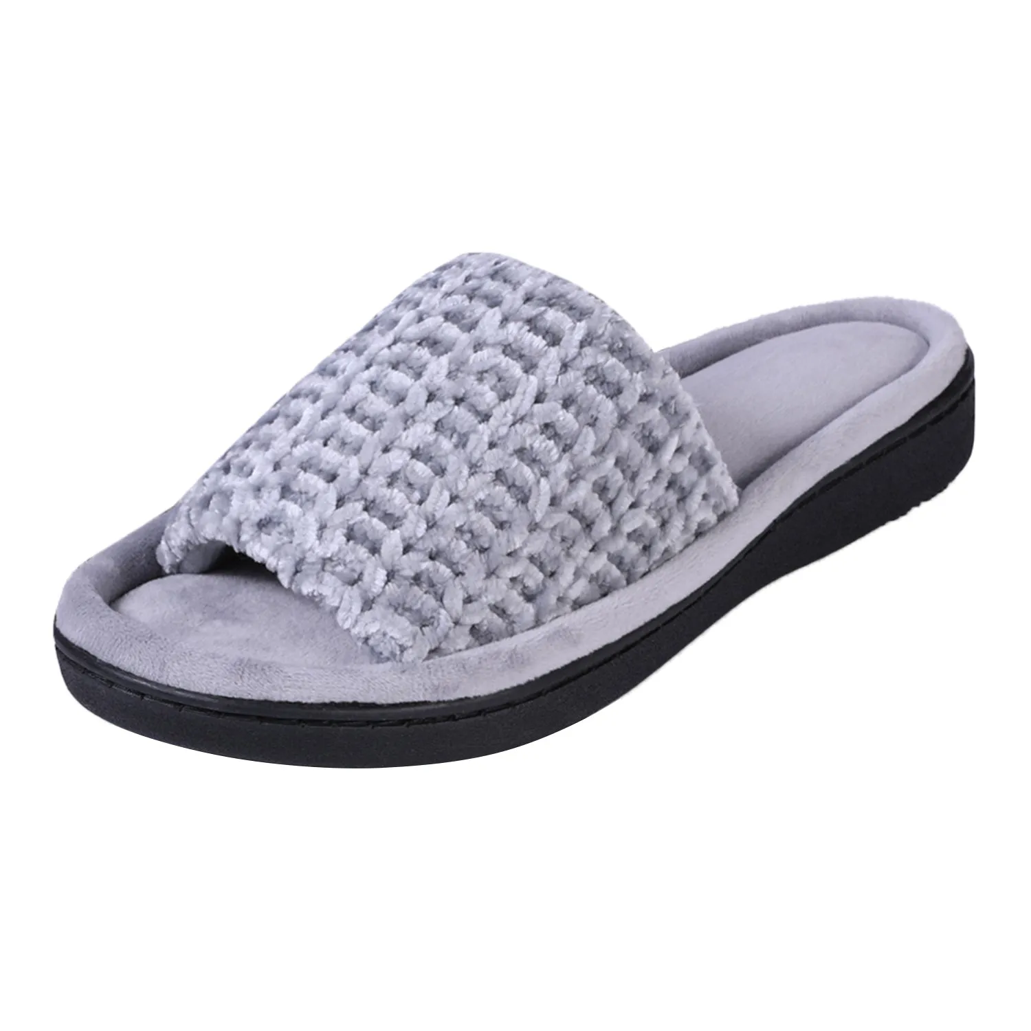 Women's Chenille Upper Open Toe Slippers
