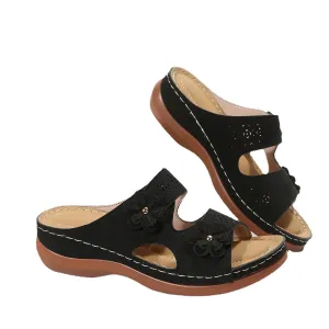 Women's Floral Decor Retro Sandals