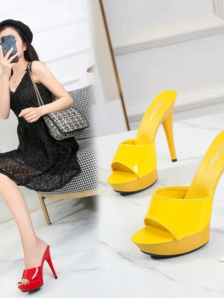 Women's Sexy Patent Leather Sandals