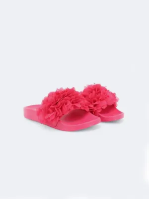 Women's Textured Slippers Floral,Pink