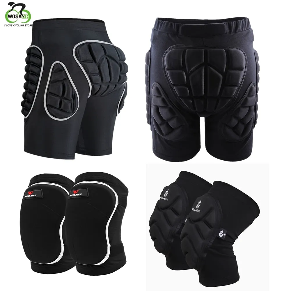 WOSAWE Winter Sports Skiing Snow Shorts Protective Hip Butt Bottom Padded Amor Men Ski Snow Skate Snowboard Pants Protection