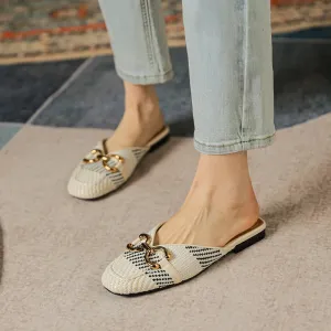 Woven Link Summer Mules