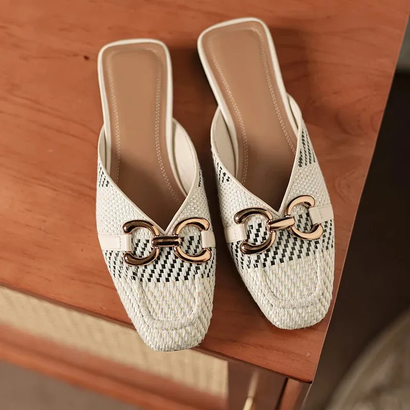 Woven Link Summer Mules
