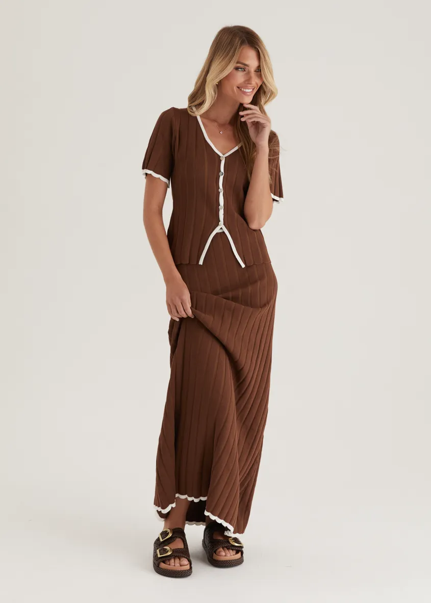 Yulia Knit Top - Chocolate