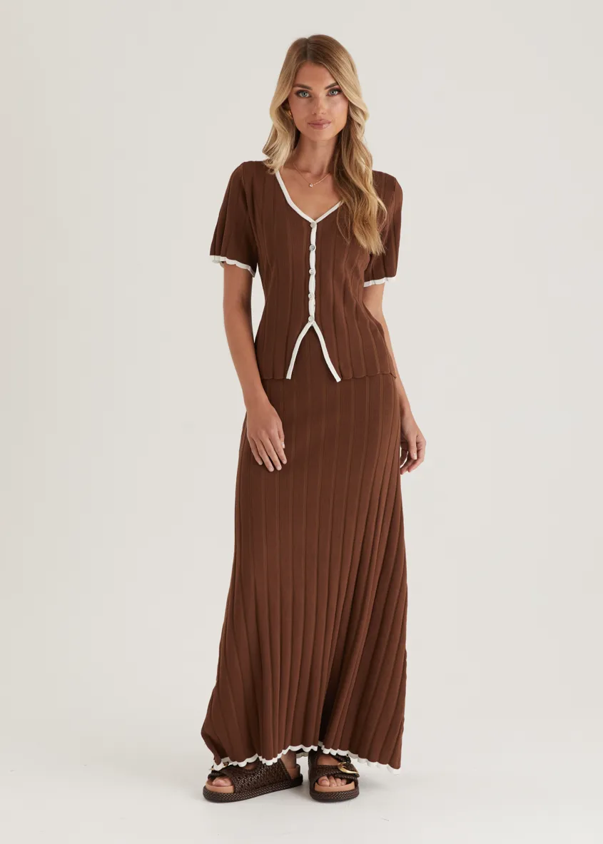 Yulia Knit Top - Chocolate