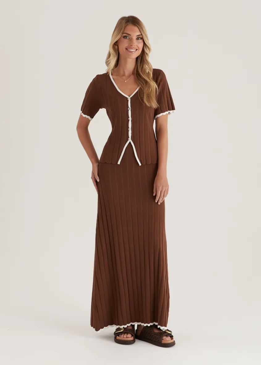 Yulia Knit Top - Chocolate